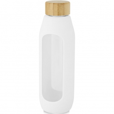 Logotrade Firmengeschenke das Foto: Tidan 600 ml Flasche aus Borosilikatglas mit Silikongriff