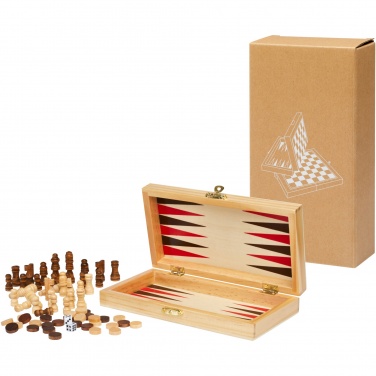 Logotrade Geschäftsgeschenke das Foto: Mugo 3-in-1 Spieleset aus Holz