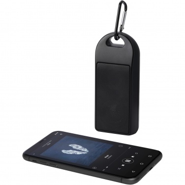 Logotrade Werbeartikel das Foto: Omni 3 W IPX4 Bluetooth®-Lautsprecher aus recyceltem RCS Kunststoff