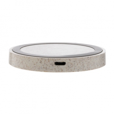 Logotrade werbemittel das Foto: Rundes 5W Charging Pad aus Weizenstroh