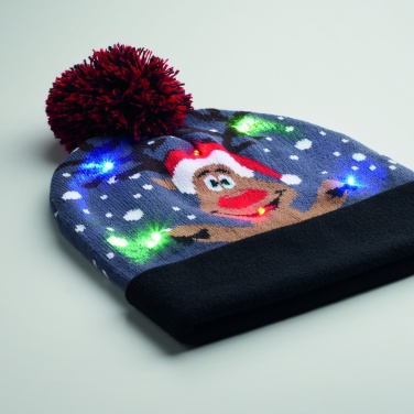 Logotrade Werbeartikel das Foto: Weihnachtliche Strickmütze LED