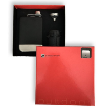Logotrade Werbegeschenke das Foto: Flachmann-Set TAHAT Schwarzwolf