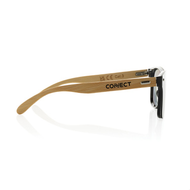 Logotrade Werbeartikel das Foto: Prism Sonnenbrille aus RCS rec. Kunststoff mit Bambusbügeln
