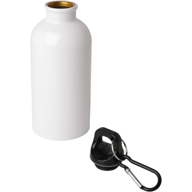 Logotrade werbemittel das Foto: Oregon 400 ml RCS-zertifizierte, einwandige Trinkflasche aus Edelstahl mit Karabinerhaken
