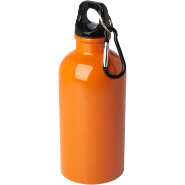 Logotrade Werbegeschenke das Foto: Oregon 400 ml RCS-zertifizierte, einwandige Trinkflasche aus Edelstahl mit Karabinerhaken