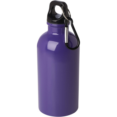 Logotrade Werbegeschenke das Foto: Oregon 400 ml RCS-zertifizierte, einwandige Trinkflasche aus Edelstahl mit Karabinerhaken
