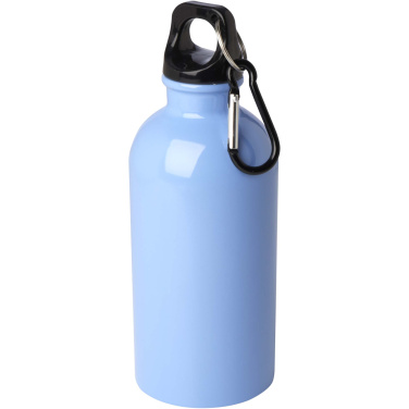 Logotrade Werbeartikel das Foto: Oregon 400 ml RCS-zertifizierte, einwandige Trinkflasche aus Edelstahl mit Karabinerhaken