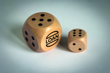 Logotrade Werbeartikel das Foto: Spielwürfel Schima-Holz Ø 3cm