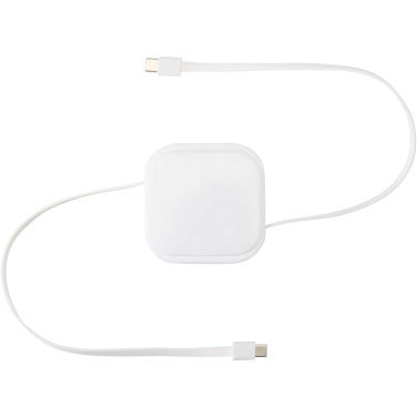 Logotrade Werbegeschenke das Foto: Gloas Aufrollbares 5 in 1 Kabel aus Recyclingmaterial mit Datensynchronisierung und 100 W Schnellladefunktion sowie Smartphone Toolkit