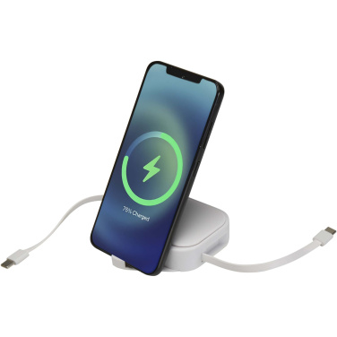 Logotrade werbemittel das Foto: Gloas Aufrollbares 5 in 1 Kabel aus Recyclingmaterial mit Datensynchronisierung und 100 W Schnellladefunktion sowie Smartphone Toolkit