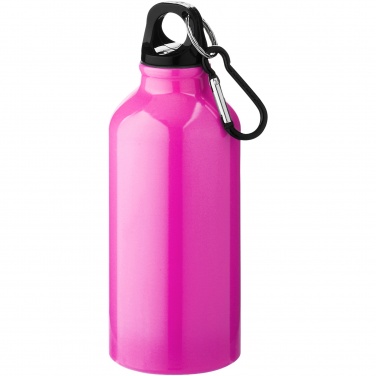 Logotrade promotional products photo of: Oregon 400 ml aluminium water bottle with carabiner