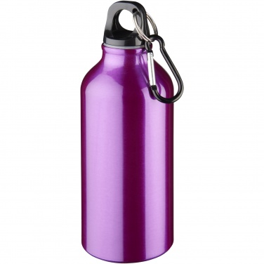 Logotrade promotional products photo of: Oregon 400 ml aluminium water bottle with carabiner