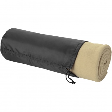 Logo trade promotional gifts image of: Huggy fleece plaid blanket with carry pouch