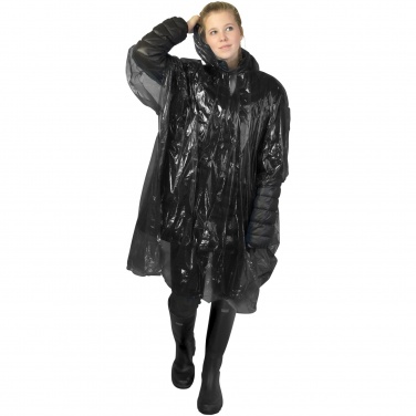 Logo trade advertising product photo of: Ziva disposable rain poncho with storage pouch