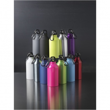 Logo trade promotional giveaways image of: Oregon 400 ml matte water bottle with carabiner