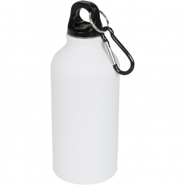 Logo trade promotional merchandise photo of: Oregon 400 ml matte water bottle with carabiner