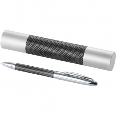 Logo trade advertising products picture of: Winona ballpoint pen with carbon fibre details