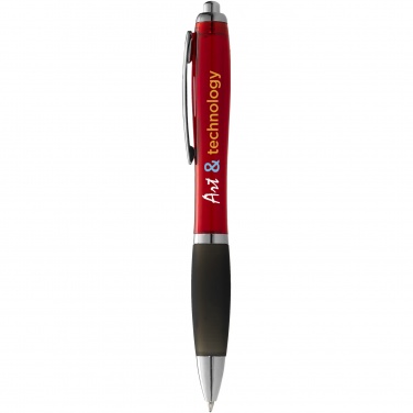 Logo trade promotional merchandise photo of: Nash ballpoint pen coloured barrel and black grip