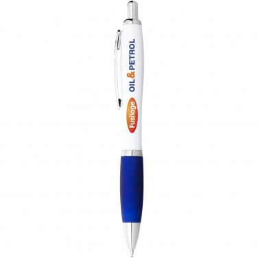Logotrade advertising product image of: Nash ballpoint pen with white barrel and coloured grip