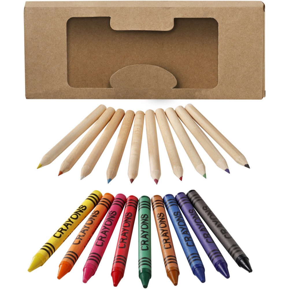 Logotrade promotional items photo of: Lucky 19-piece coloured pencil and crayon set