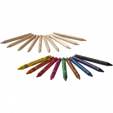 Logo trade promotional gifts picture of: Lucky 19-piece coloured pencil and crayon set