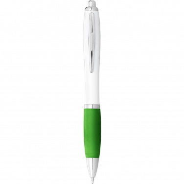 Logotrade promotional merchandise picture of: Nash ballpoint pen white barrel and coloured grip