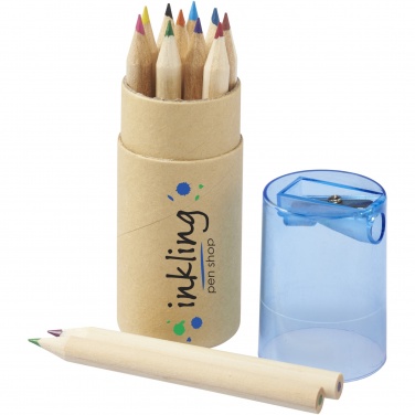 Logo trade promotional gifts image of: Hef 12-piece coloured pencil set with sharpener