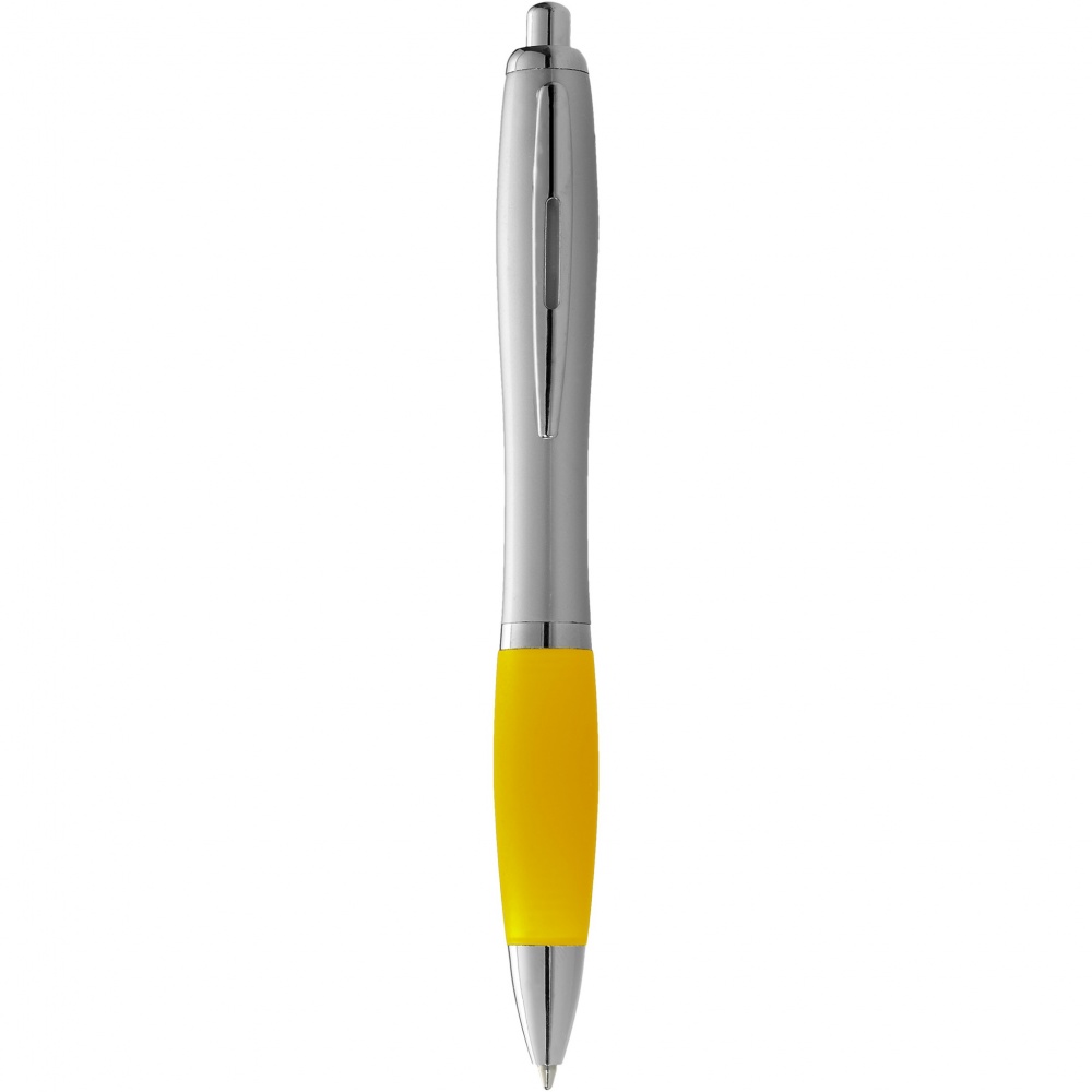 Logo trade promotional merchandise picture of: Nash ballpoint pen silver barrel and coloured grip