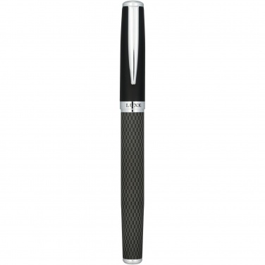 Logo trade promotional gifts image of: Carbon duo pen gift set with pouch