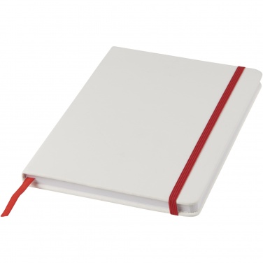 Logo trade advertising products picture of: Spectrum A5 white notebook with coloured strap