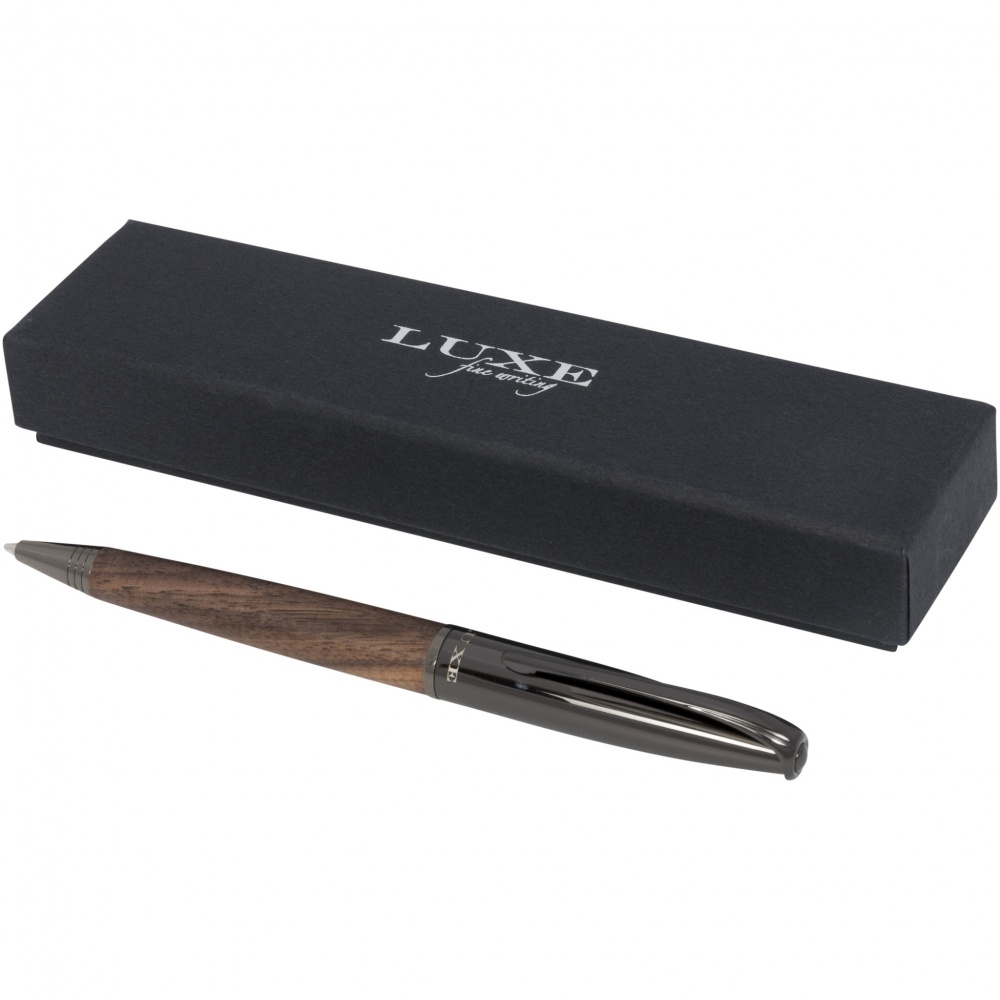 Logo trade promotional giveaways image of: Loure wood barrel ballpoint pen