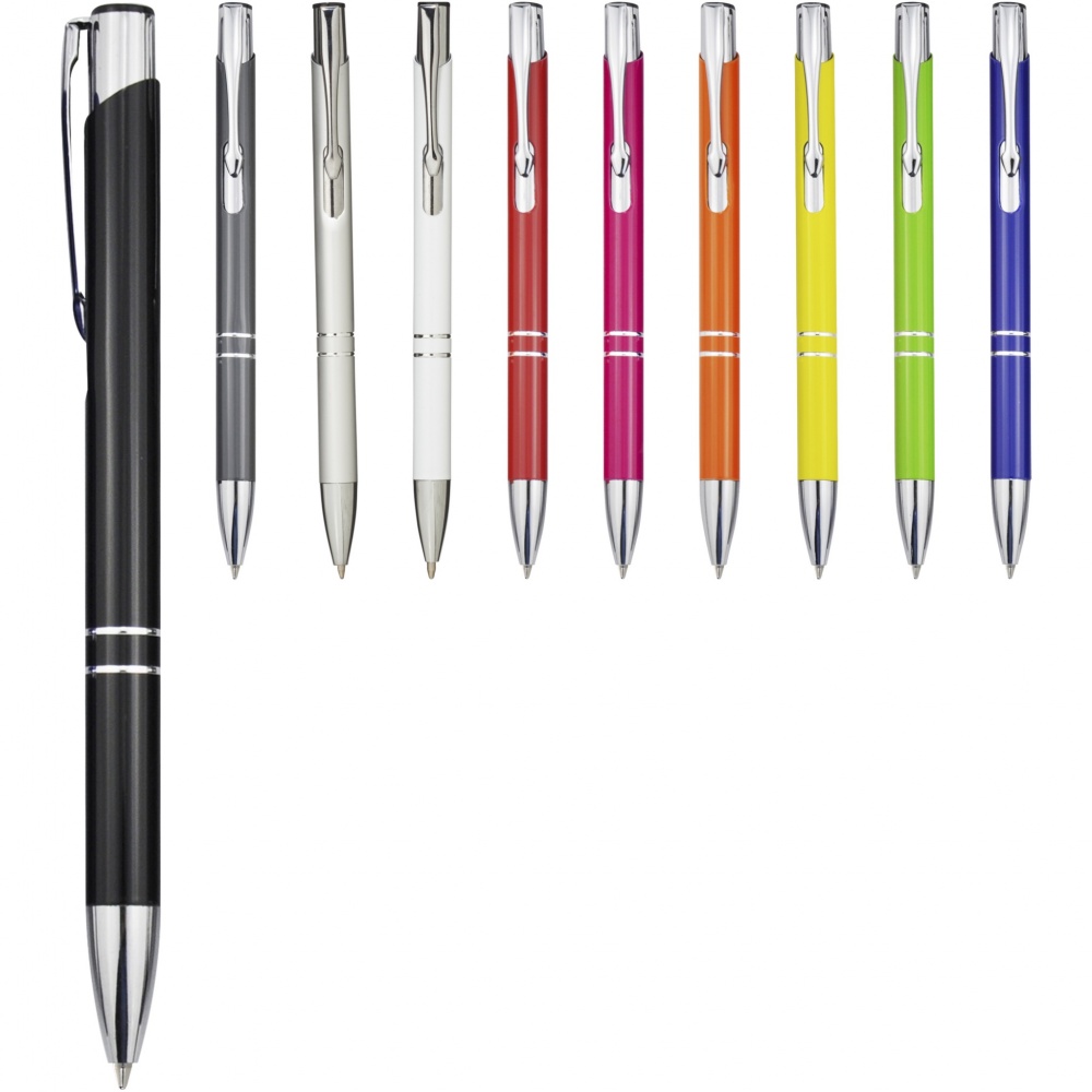 Logo trade promotional giveaways picture of: Moneta aluminium click ballpoint pen (black ink)