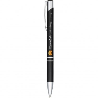 Logo trade promotional merchandise image of: Moneta anodized aluminium click ballpoint pen