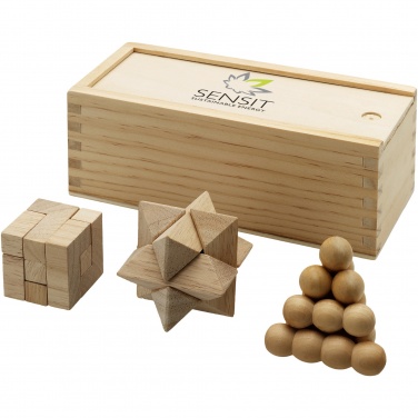 Logotrade promotional giveaway picture of: Brainiac 3-piece wooden brain teaser set