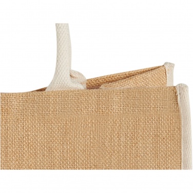 Logo trade promotional gifts picture of: Harry coloured edge jute tote bag 25L