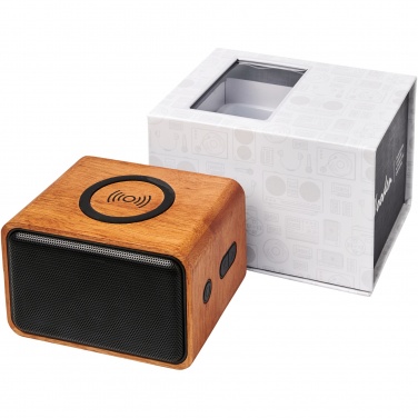 Logotrade promotional product image of: Wooden 3W speaker with wireless charging pad