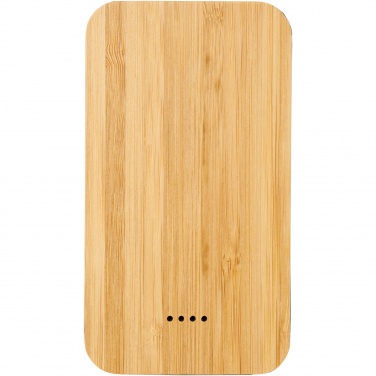 Logo trade business gift photo of: Future 6000 mAh bamboo/fabric wireless power bank