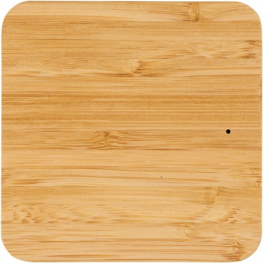 Logo trade promotional gifts image of: Leaf 5W bamboo and fabric wireless charging pad