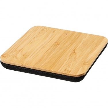 Logo trade promotional item photo of: Leaf 5W bamboo and fabric wireless charging pad