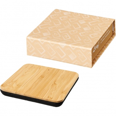Logotrade promotional giveaways photo of: Leaf 5W bamboo and fabric wireless charging pad
