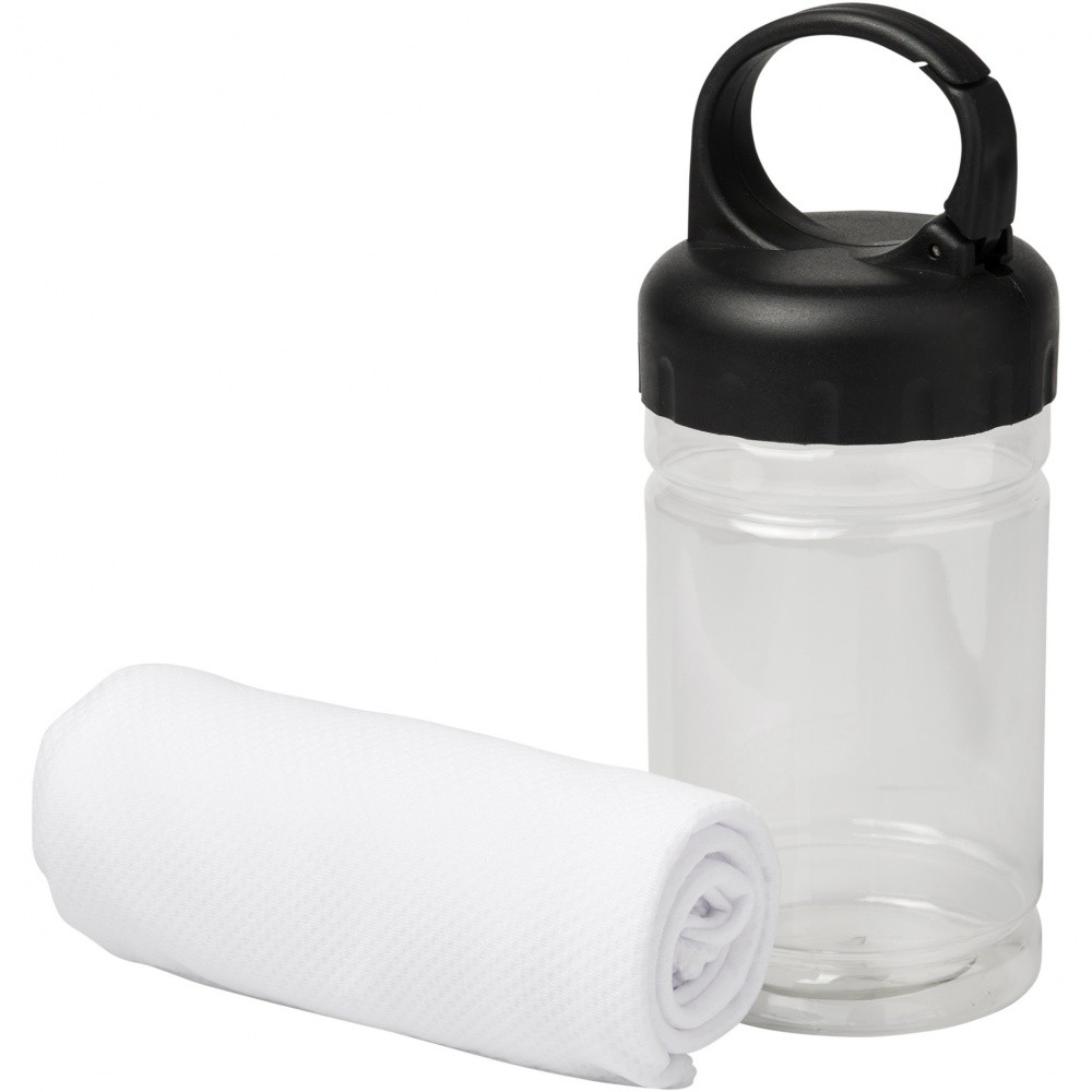 Logo trade corporate gifts image of: Remy cooling towel in PET container