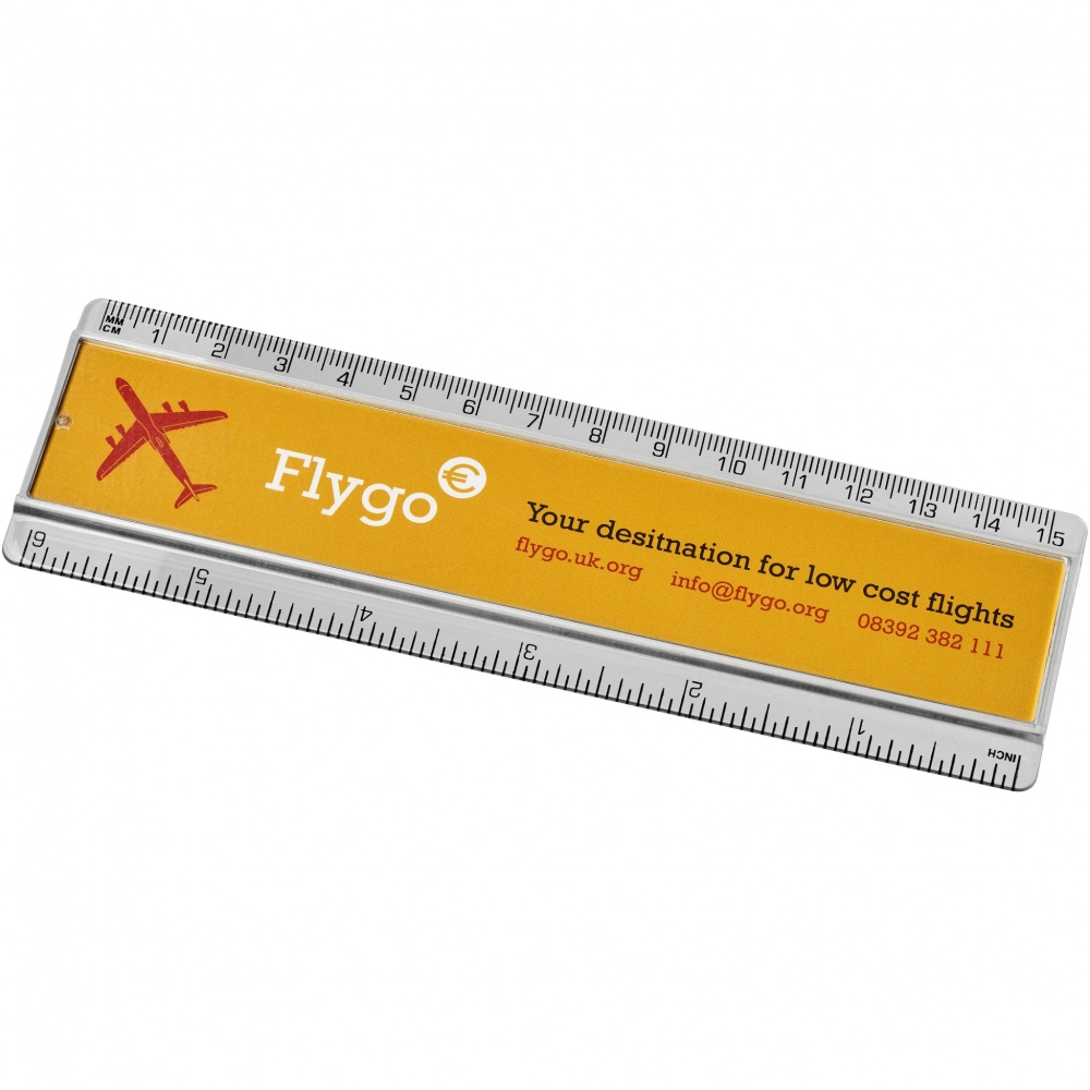 Logo trade promotional giveaway photo of: Ellison 15 cm plastic insert ruler