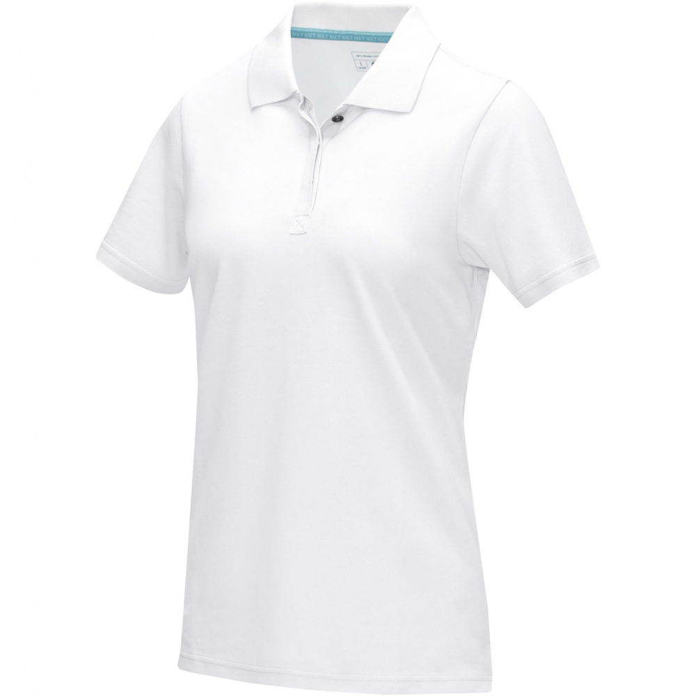 Logo trade promotional giveaways picture of: Graphite short sleeve women’s organic polo
