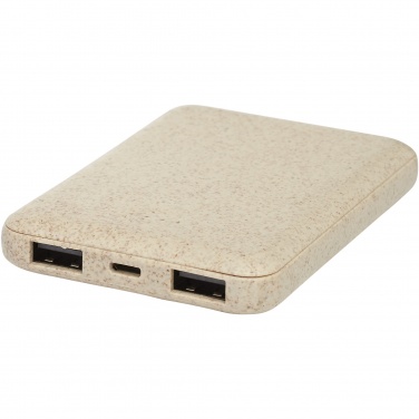 Logo trade promotional giveaway photo of: Asama 5000 mAh wheat straw power bank