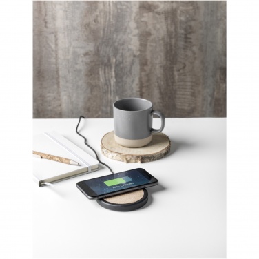 Logotrade promotional products photo of: Kivi 10W limestone/cork wireless charging pad