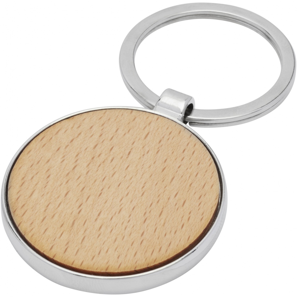 Logotrade promotional products photo of: Moreno beech wood round keychain