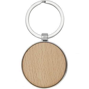 Logo trade promotional gifts picture of: Moreno beech wood round keychain