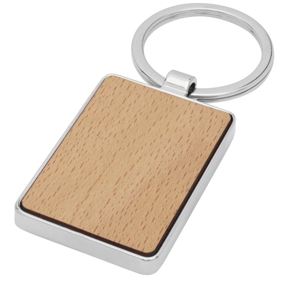 Logo trade advertising products image of: Mauro beech wood rectangular keychain
