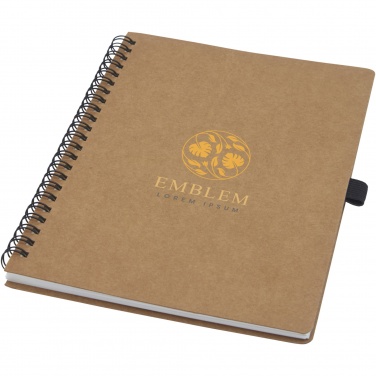 Logotrade advertising products photo of: Cobble A5 wire-o recycled cardboard notebook with stone paper