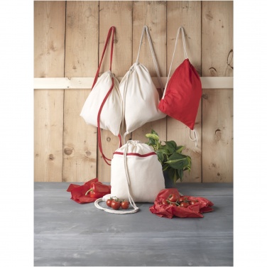 Logo trade corporate gift photo of: Oregon 140 g/m² cotton drawstring bag 5L